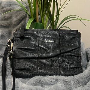 Cole Haan Textured Black Wristlet EUC